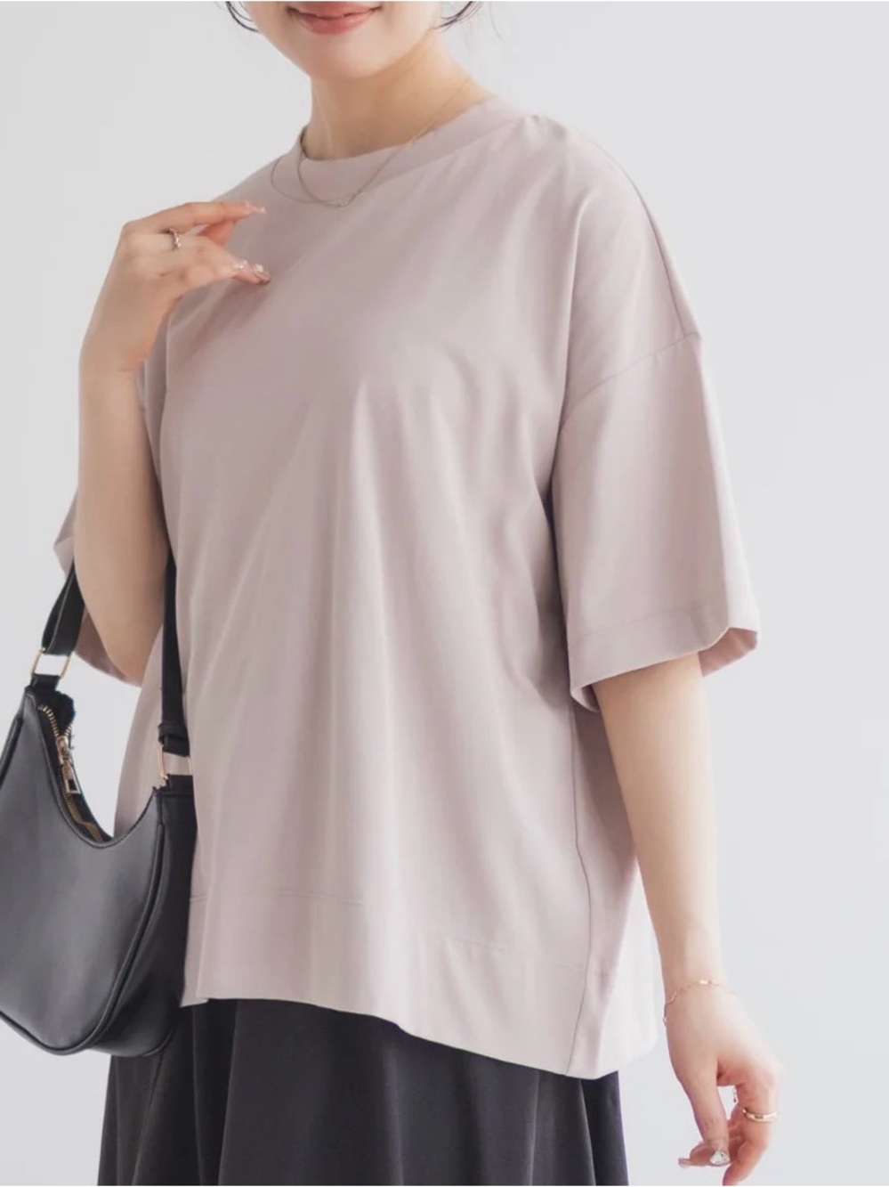 Modoco Crew Neck Half Sleeve Interlock Boxy Tee in Raw Oats Sz Small